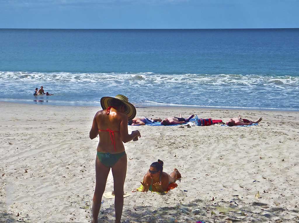 Sunbathing on Playa Flamingo