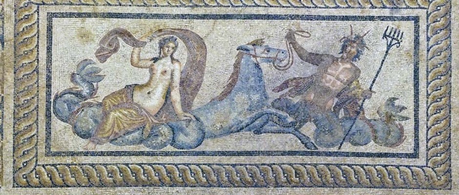 A scene in mosaic floor in Ephesus