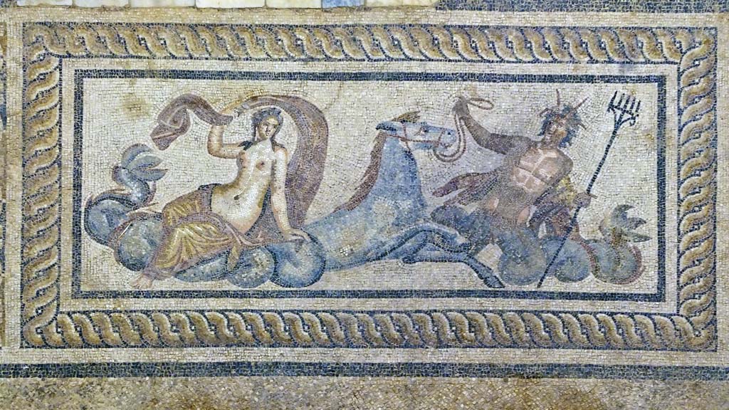 A scene in mosaic floor in Ephesus