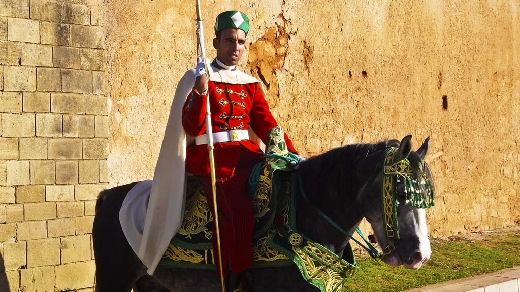 Horse guard in Rabat Morocco