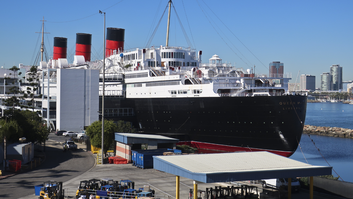 Long Beach Terminal With Queen Mary- Photo By Wallac Immen 