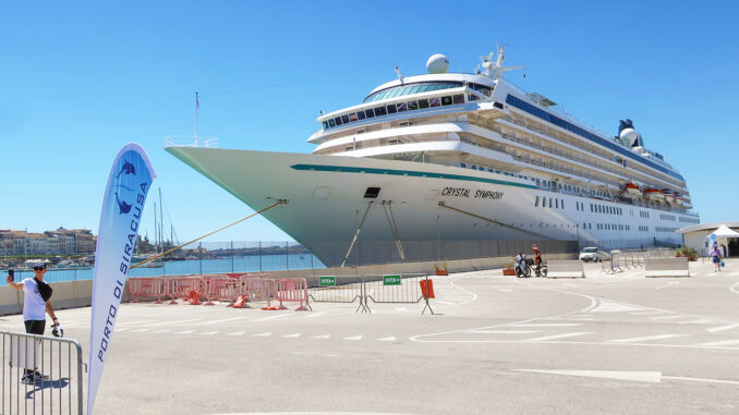 Crystal Symphony docked in Siracusa--Wallace Immen